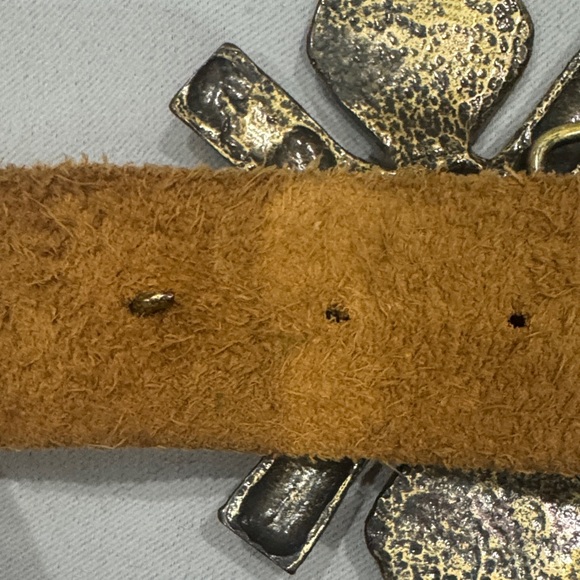 **Statement Belt – Heavy Solid Brass & Copper Buckle with Crystal Embellishments - Picture 6 of 7